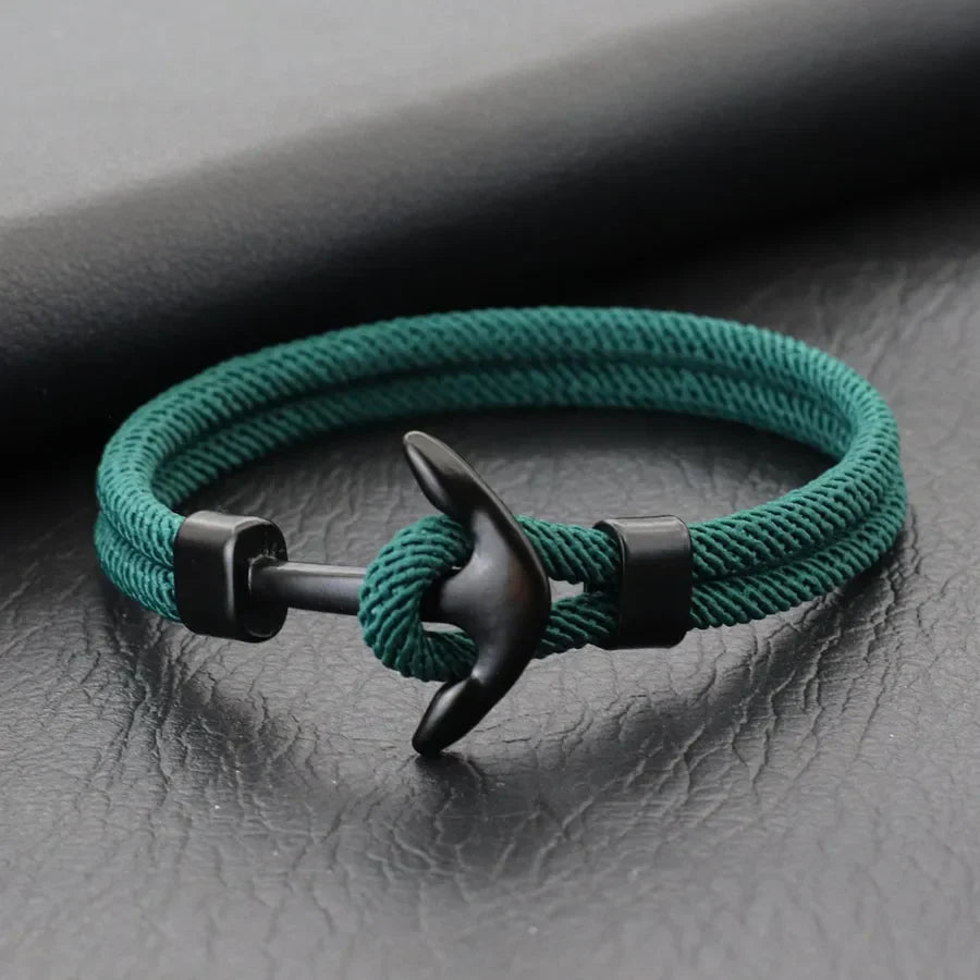Bracelet ancre noire