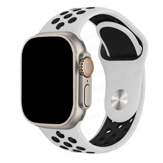 Correa Apple Watch Deportiva blanca y negra