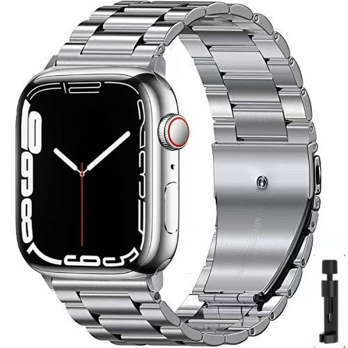 Pulsera Apple Watch en Acero Ultra Resistente plata + herramienta