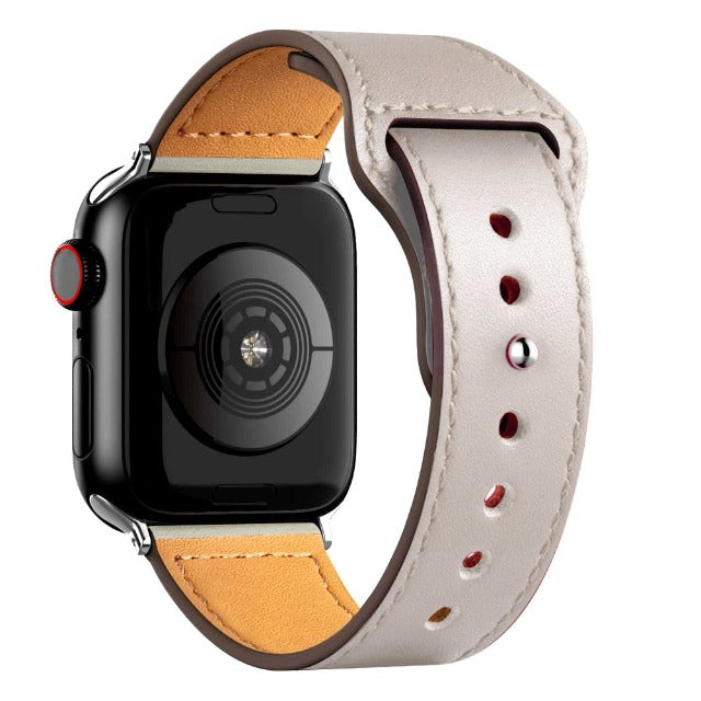 Pulsera Apple Watch de Cuero blanco roto