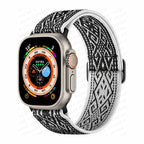 Correa Apple Watch de Nylon Tejido blanco y negro