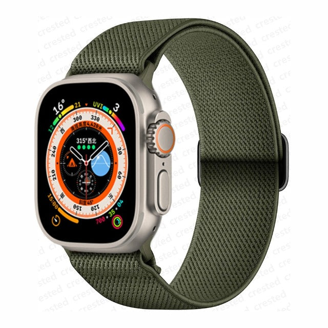 Correa Apple Watch de Nylon Tejido verde caqui