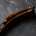 Pulsera Apple Watch Hombre en Cuero Grueso negro