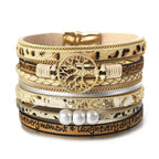 Pulsera Árbol de la Vida Gourmette en Cuero leopardo