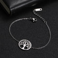 Pulsera Árbol de la Vida Cadena Fina Mujer Plata