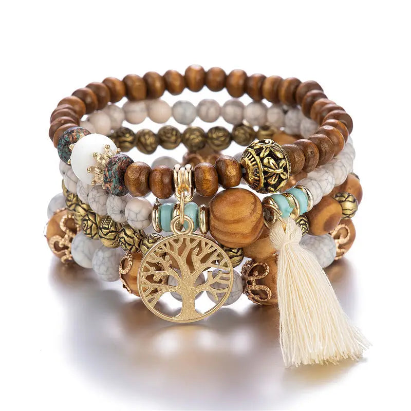 Pulsera Árbol de la Vida Gourmet Mujer Perlas blancas