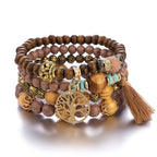 Pulsera Árbol de la Vida Gourmet Mujer Perlas marrones