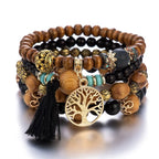 Pulsera Árbol de la Vida Gourmet Mujer Perlas negras