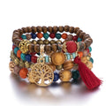 Pulsera Árbol de la Vida Gourmet Mujer Perlas rojas