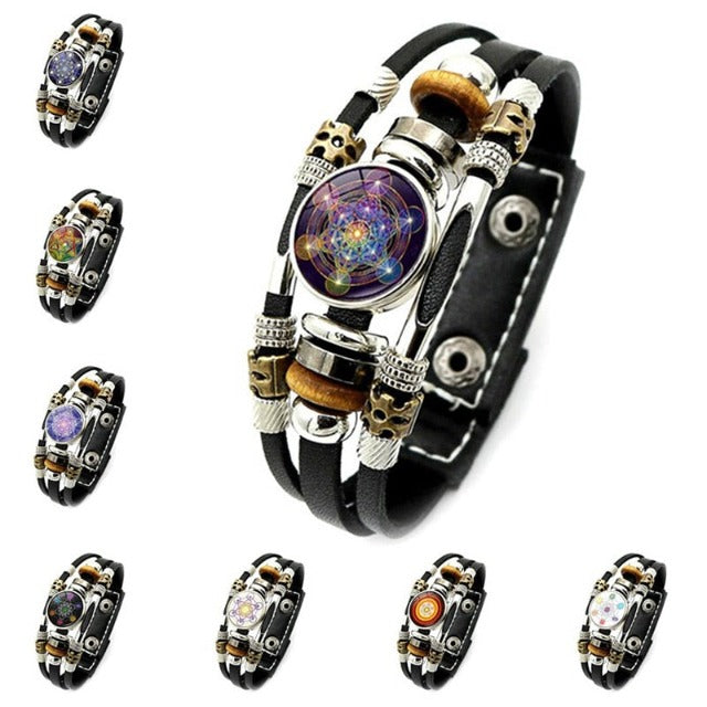 Pulsera Arcángel Metatrón Pulsera de Cuero