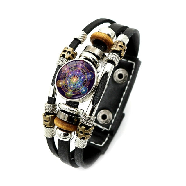 Pulsera Arcángel Metatrón Pulsera de Cuero