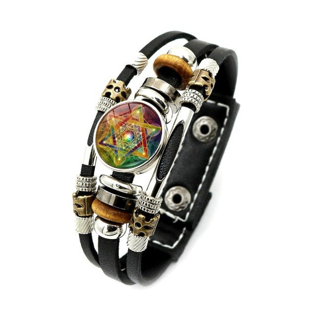Pulsera Arcángel Metatrón Pulsera de Cuero