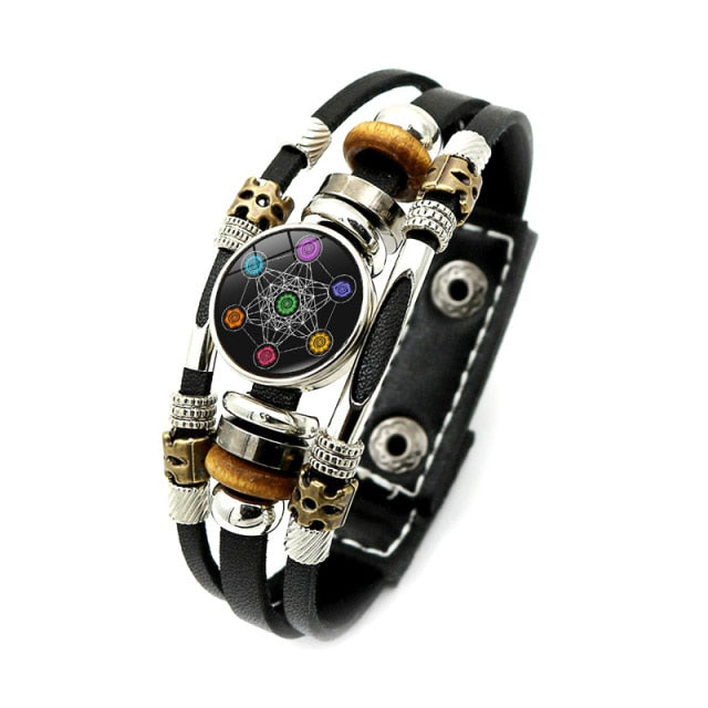 Pulsera Arcángel Metatrón Pulsera de Cuero