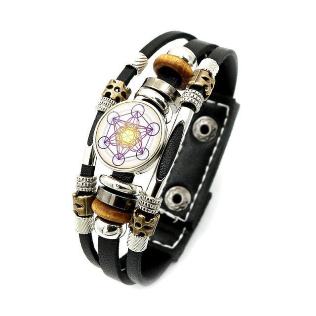 Pulsera Arcángel Metatrón Pulsera de Cuero