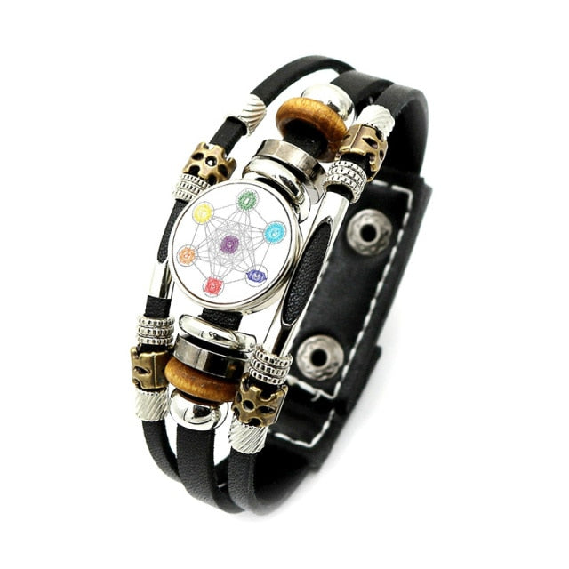 Pulsera Arcángel Metatrón Pulsera de Cuero