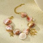 Pulsera de Conchas con Hermosas Perlas de Nácar