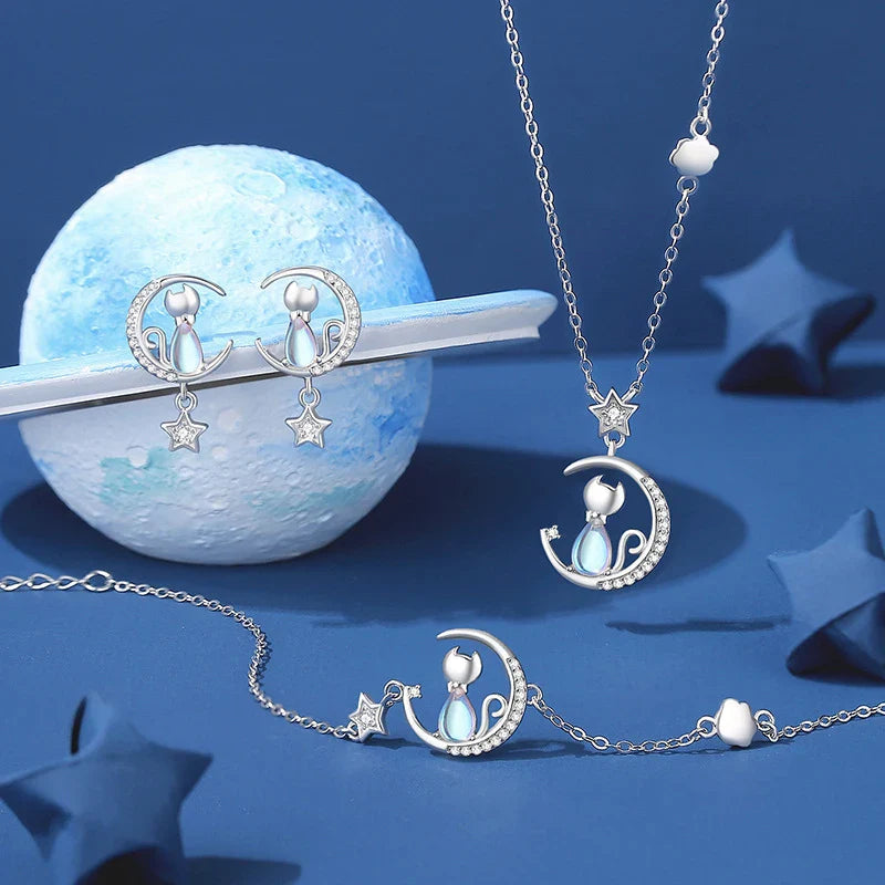 Pulsera con Gato Piedra de Luna y Circón