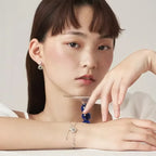 Pulsera con Cristal Piedra de Luna y Estrellas en Circonio
