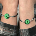 Pulsera con Media Luna y Sol Luminoso negro