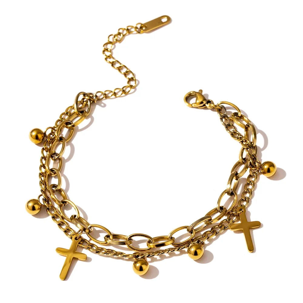Pulsera con Cruz Cristiana