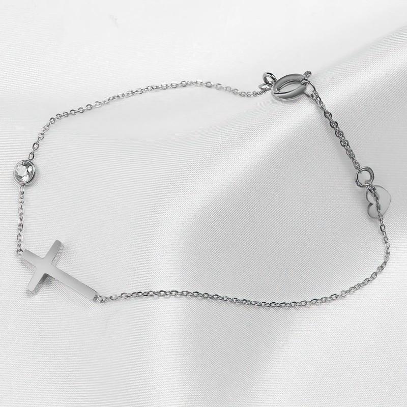 Pulsera con Cruz para Mujer Plata