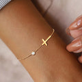 Pulsera con Cruz para Mujer Oro & Plata oro