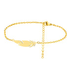 Pulsera de Encanto con Pluma oro