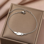 Pulsera de Encanto con Pluma plata