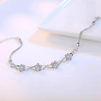 Pulsera con Finas Flores en Circonio blanco