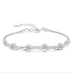 Pulsera con Finas Flores en Circonio blanco