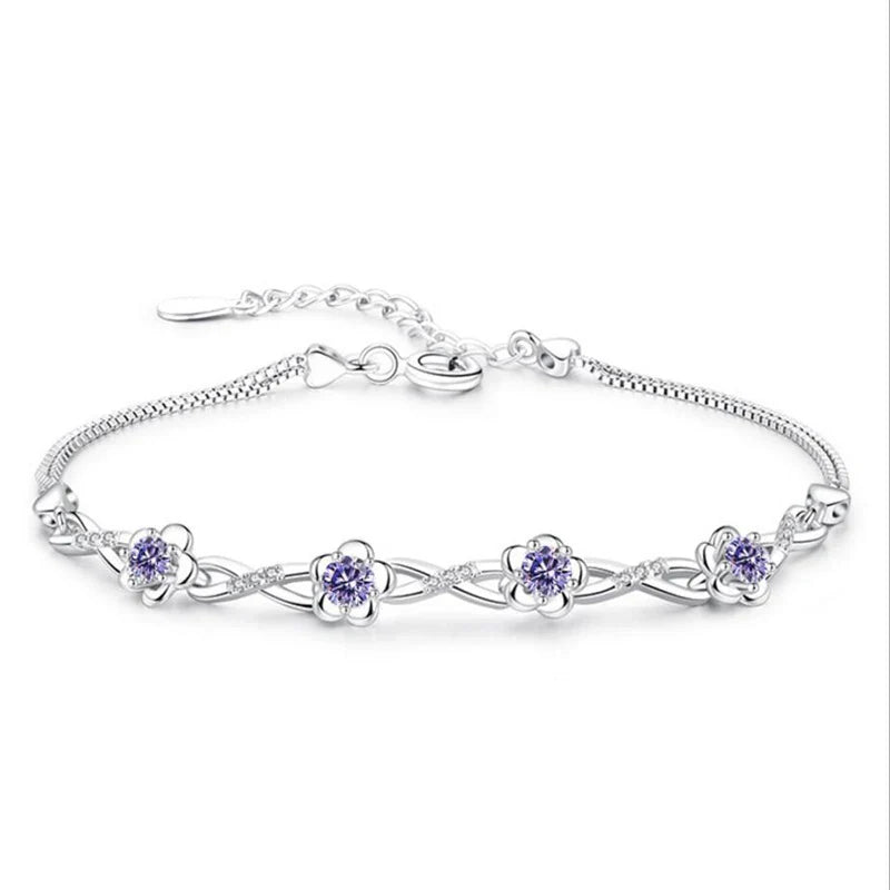 Pulsera con Finas Flores de Circonio