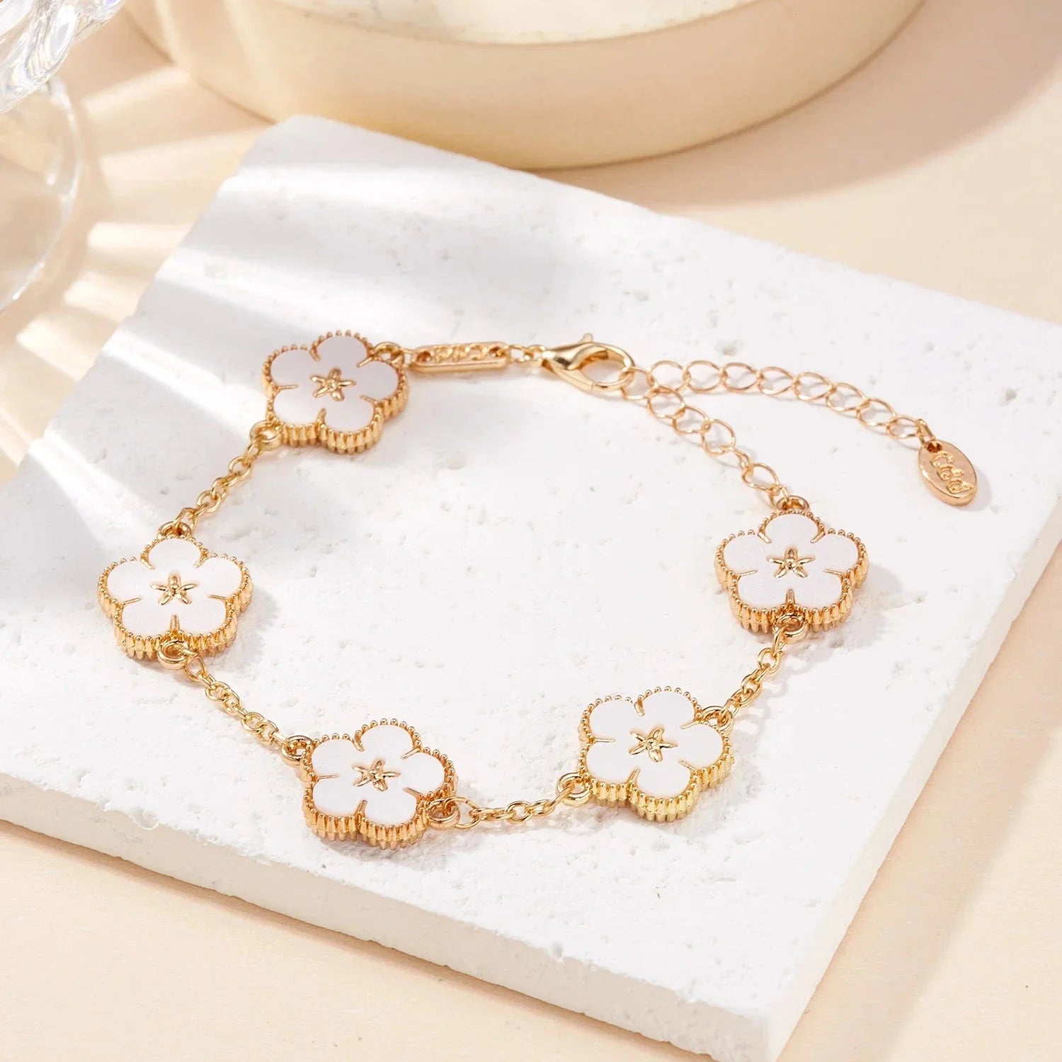 Pulsera con Flores para Mujer blanco