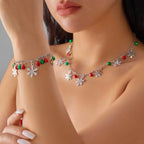 Pulsera con Copos de Nieve y Bolas de Navidad