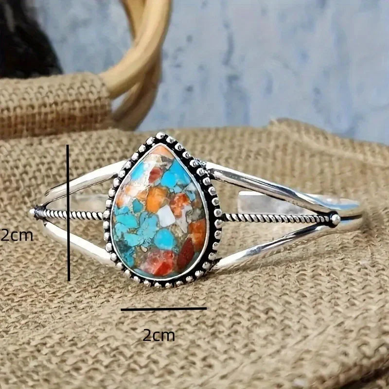 Pulsera con Gota de Agua con Turquesa
