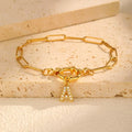 Bracelet avec initiale couleur or - lettre