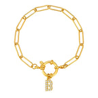 Bracelet avec initiale couleur or - lettre