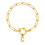 Bracelet avec initiale couleur or - lettre
