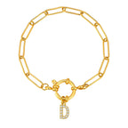 Bracelet avec initiale couleur or - lettre