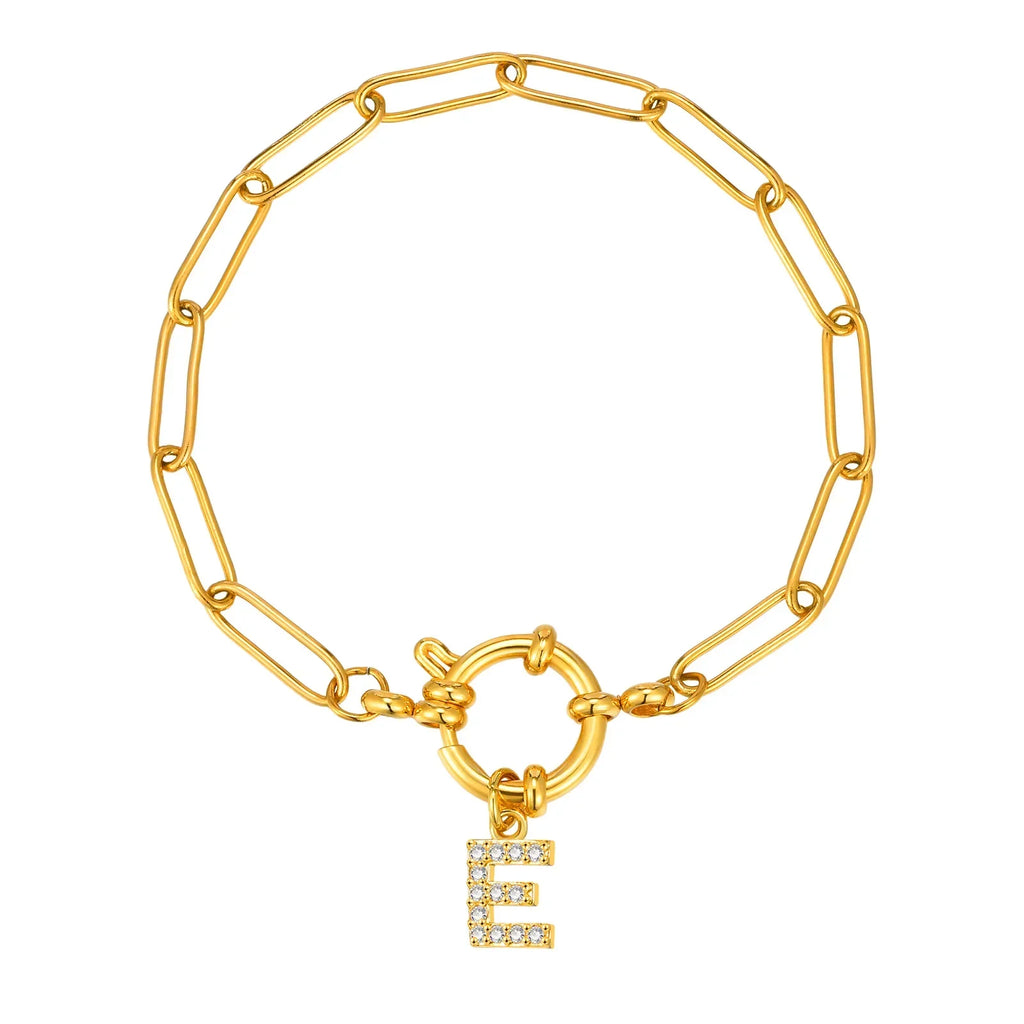 Bracelet avec initiale couleur or - lettre