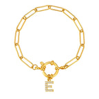 Bracelet avec initiale couleur or - lettre