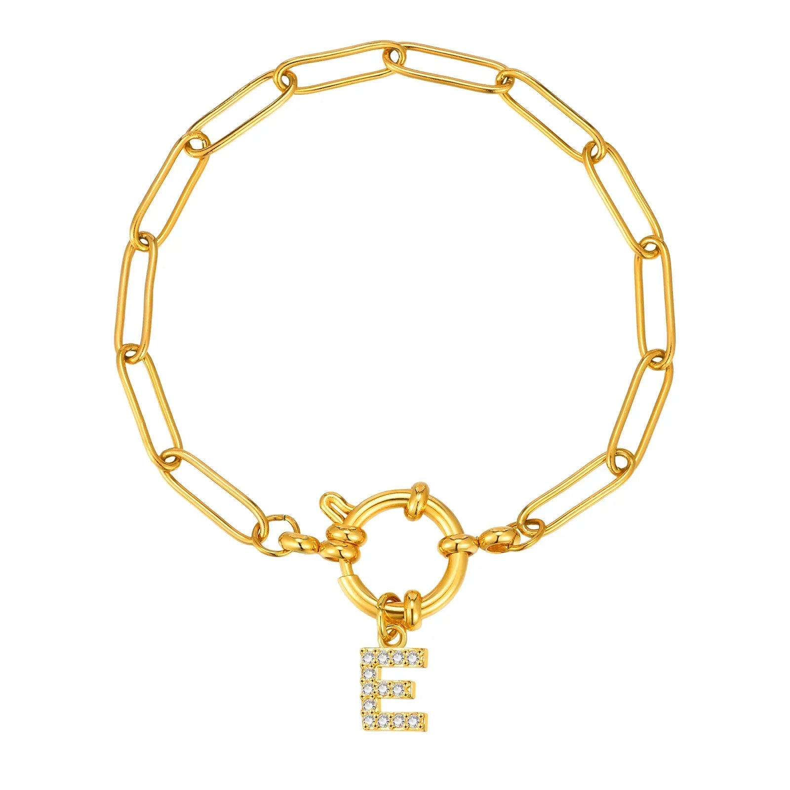 Bracelet avec initiale couleur or - lettre