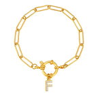 Bracelet avec initiale couleur or - lettre