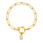 Bracelet avec initiale couleur or - lettre