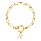 Bracelet avec initiale couleur or - lettre