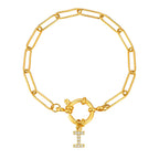 Bracelet avec initiale couleur or - lettre