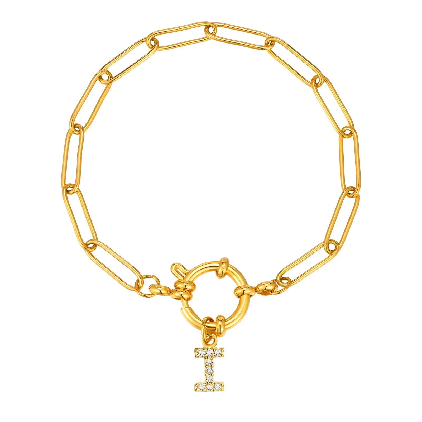 Bracelet avec initiale couleur or - lettre