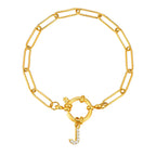Bracelet avec initiale couleur or - lettre