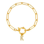 Bracelet avec initiale couleur or - lettre