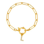 Bracelet avec initiale couleur or - lettre