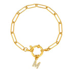 Bracelet avec initiale couleur or - lettre